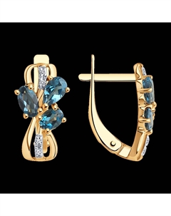 Серьги из золота с бриллиантами и лондон топазами Sokolov