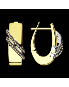 Серьги из желтого золота с бриллиантами Sokolov