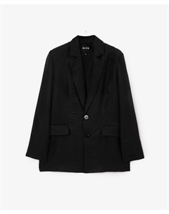 Пиджак полуприлегающий из фактурного текстиля со льном черный Glvr