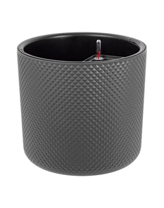 Кашпо для цветов Фасет ø36 h33 см v29 л с автополивом полипропилен графитовый Idea