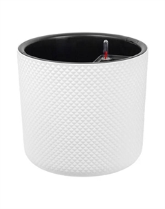 Кашпо для цветов Фасет ø36 h33 см v29 л с автополивом полипропилен белый Idea