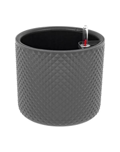 Кашпо для цветов Фасет ø22 h20 см v6.2 л с автополивом полипропилен графитовый Idea