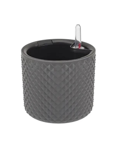Кашпо для цветов Фасет ø15 h13.8 см v2 л с автополивом полипропилен графитовый Idea
