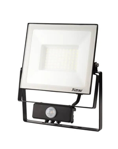 Прожектор светодиодный Profi 53423 9 70 Вт 7000 Лм 180-240В с датчиком движения холодный белый свет 6500К IP65 черный Ritter