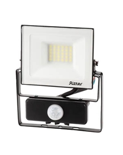 Прожектор светодиодный Profi 53421 5 30 Вт 3000 Лм 180-240В с датчиком движения холодный белый свет 6500К IP65 черный Ritter