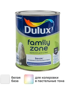 Краска для стен и потолков Family Zone матовая цвет белый база BW 1 л Dulux