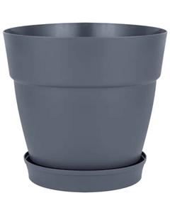 Горшок цветочный Villa De Fiori ø36 h33 см v20 л пластик вулканический серый Ingreen