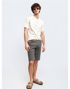 Удлинённые шорты из хлопка с ремнём Zolla