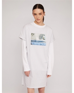 Платье-футболка из хлопка с принтом Zolla