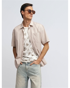 Футболка из хлопка с растительным принтом Zolla