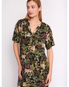 Платье-туника из вискозы с коротким рукавом и принтом Zolla