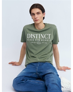 Футболка из хлопка с принтом-надписью Zolla