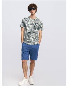 Трикотажные шорты из хлопка с отворотами Zolla