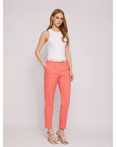 Офисные брюки силуэта Slim со стрелками и ремнём Zolla