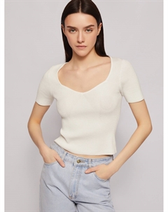 Кроп топ из вязаного трикотажа Zolla