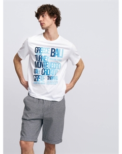 Трикотажные шорты из хлопка с отворотами Zolla