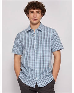 Офисная рубашка в клетку с коротким рукавом Zolla