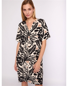 Платье-туника из вискозы с коротким рукавом и принтом Zolla