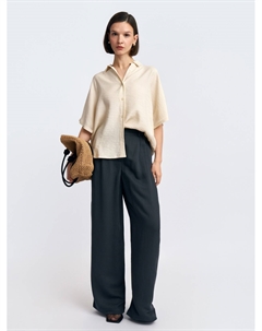 Брюки прямого фасона с защипами Zolla