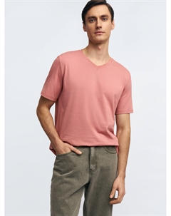 Футболка из хлопка с треугольным вырезом Zolla