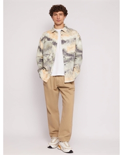 Брюки силуэта Carrot из хлопка Zolla