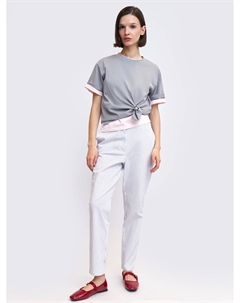 Брюки-чинос из хлопка в полоску Zolla