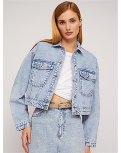 Джинсовая укороченная куртка оверсайз Zolla