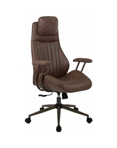 Кресло руководителя Arizona EX-573, крест 5-лучевой, эко.кожа/замшевая ткань, коричневый Brabix