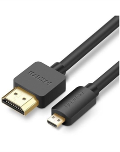 Кабель аудио-видео UGREEN HD127, Micro HDMI (m) - HDMI (m), 2м, GOLD, ф/фильтр, черный Ugreen