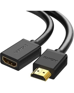 Кабель аудио-видео UGREEN HD107, HDMI (m) - HDMI (f), ver 2.0, 2м, GOLD, ф/фильтр, черный Ugreen