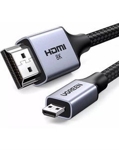 Кабель аудио-видео UGREEN HD164, Micro HDMI (m) - HDMI (m), 1.5м, ф/фильтр, серый Ugreen