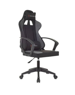 Кресло игровое Carry, на колесиках, ткань, черный/серый Zombie