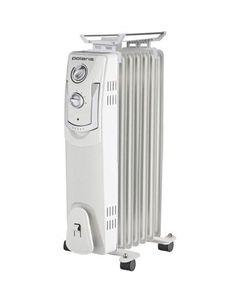 Масляный радиатор PRE M 0715, с терморегулятором, 1500Вт, 7 секций, 3 режима, белый Polaris