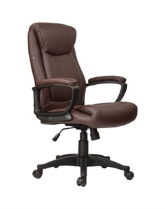 Кресло Enter EX-511, на колесиках, экокожа, коричневый Brabix