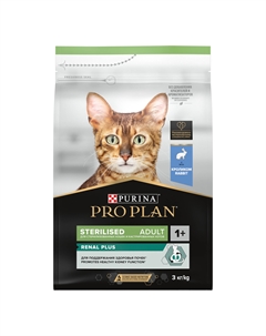 Pro Plan Sterilised для кастрированных котов и стерилизованных кошек (Кролик, 3 кг.) Purina pro plan