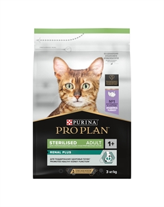 Pro Plan Sterilised для кастрированных котов и стерилизованных кошек (Индейка, 3 кг.) Purina pro plan