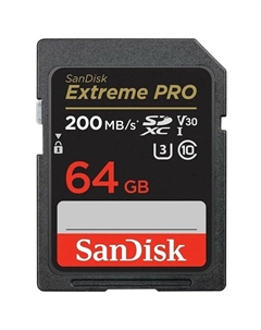Карта памяти SecureDigital 64Gb SanDisk Extreme Pro SDXC Class 10 UHS-I U3 (SDSDXXU-064G-GN4IN) Sandisk