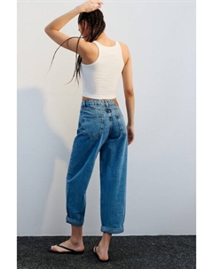 Джинсы-бананы широкие с высокой посадкой Befree