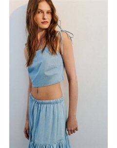 Топ джинсовый с бретелями-завязками Befree