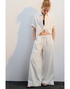 Брюки широкие с поясом на завязках Befree