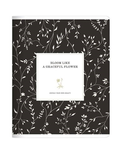 Тетрадь общая ученическая Vintage 165 х 203 мм, 48 листов, клетка, мягкий переплет, веточки на черном Be smart