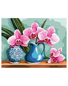 Картина по номерам на холсте Ветка орхидеи, 30х40 см Три совы