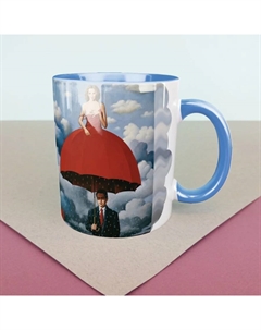 Кружка Рафал Олбински "Дождь" 330 мл (голубая с ободком) Sovasocks