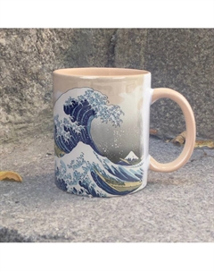 Кружка Кацусика Хокусай "Большая волна в Канагаве" 330 мл,(бежевая) Sovasocks