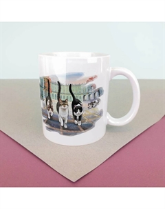 Кружка Городские зарисовки "Коты и кошки Эрмитажа" 330 мл, (белая) Sovasocks