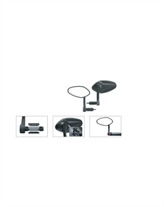 Зеркало, левое, крепление в руль 15-20мм, выпуклое, противоударное, 140х65мм, нейлон, черное, RM-13E-ED-3404-1 Easydo