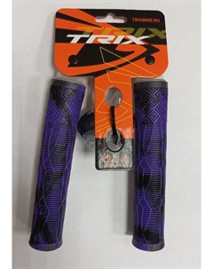 Грипсы, для BMX, резиновые, 166мм, противоскользящие, черный-сиреневый, HL-G132-BLACK-VIOLET Trix