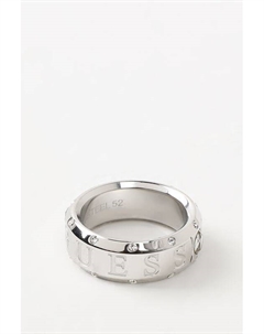 Кольцо с кристаллами и логотипом бренда Guess