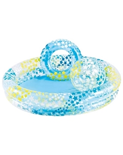 Детский надувной бассейн 122х25см "Звездный" с мячом и кругом, 114л от 2 лет 59460 Intex