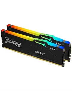Оперативная память Kingston DDR5 64GB (2x32GB) 5200MHz FURY Beast RGB Black (KF552C36BBEAK2-64)